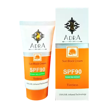 کرم ضد آفتاب SPF90 بی رنگ 50 میلی لیتر آدرا